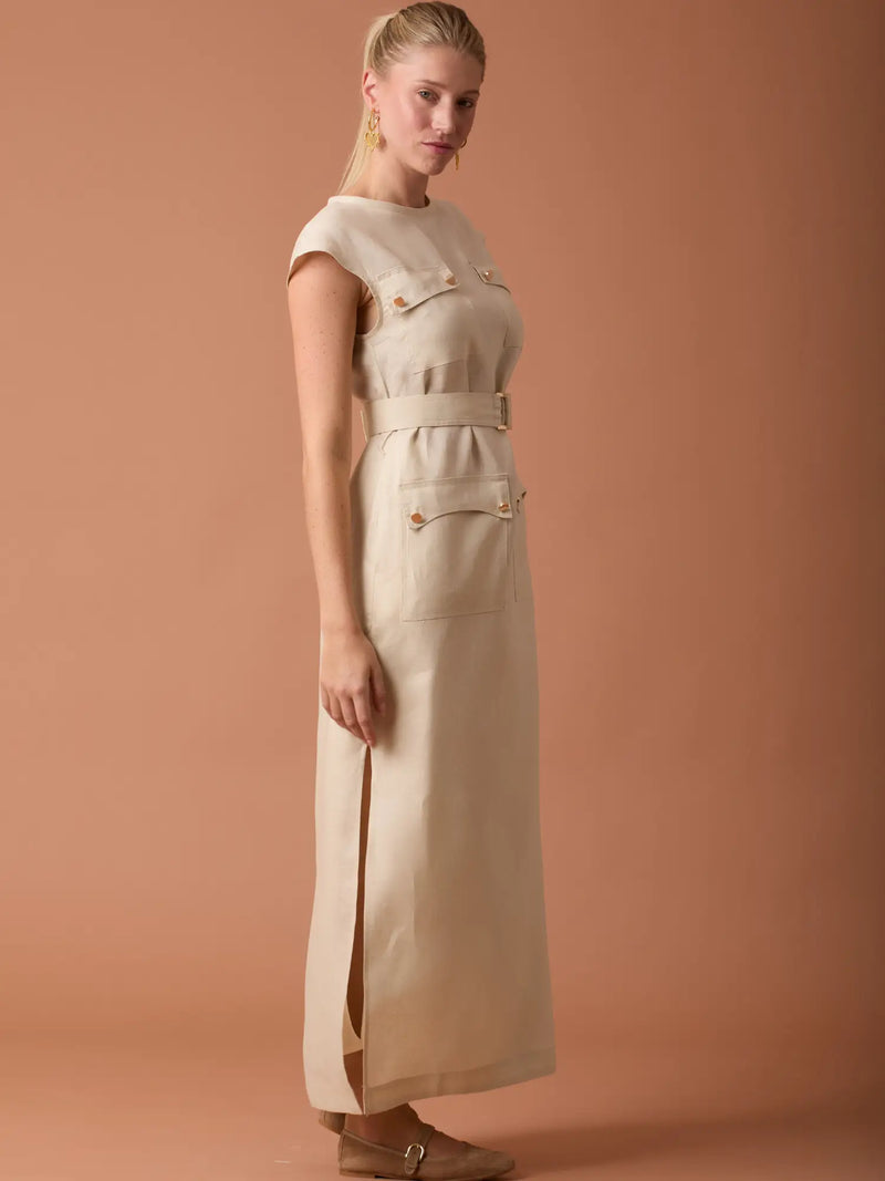 Vestido Largo Adil Ivory