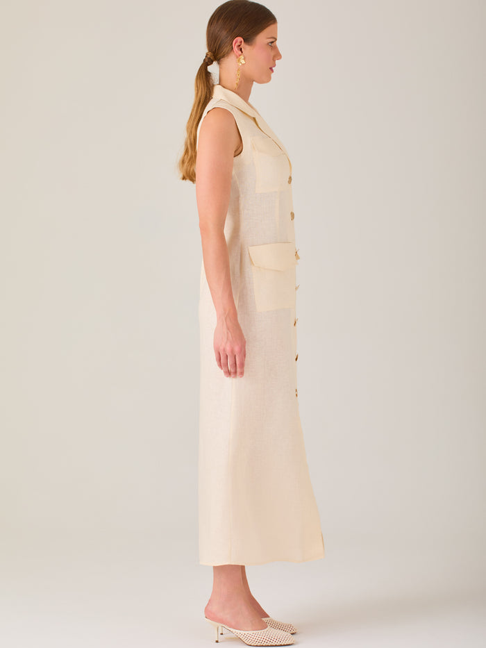 Vestido Largo Bengala Vainilla