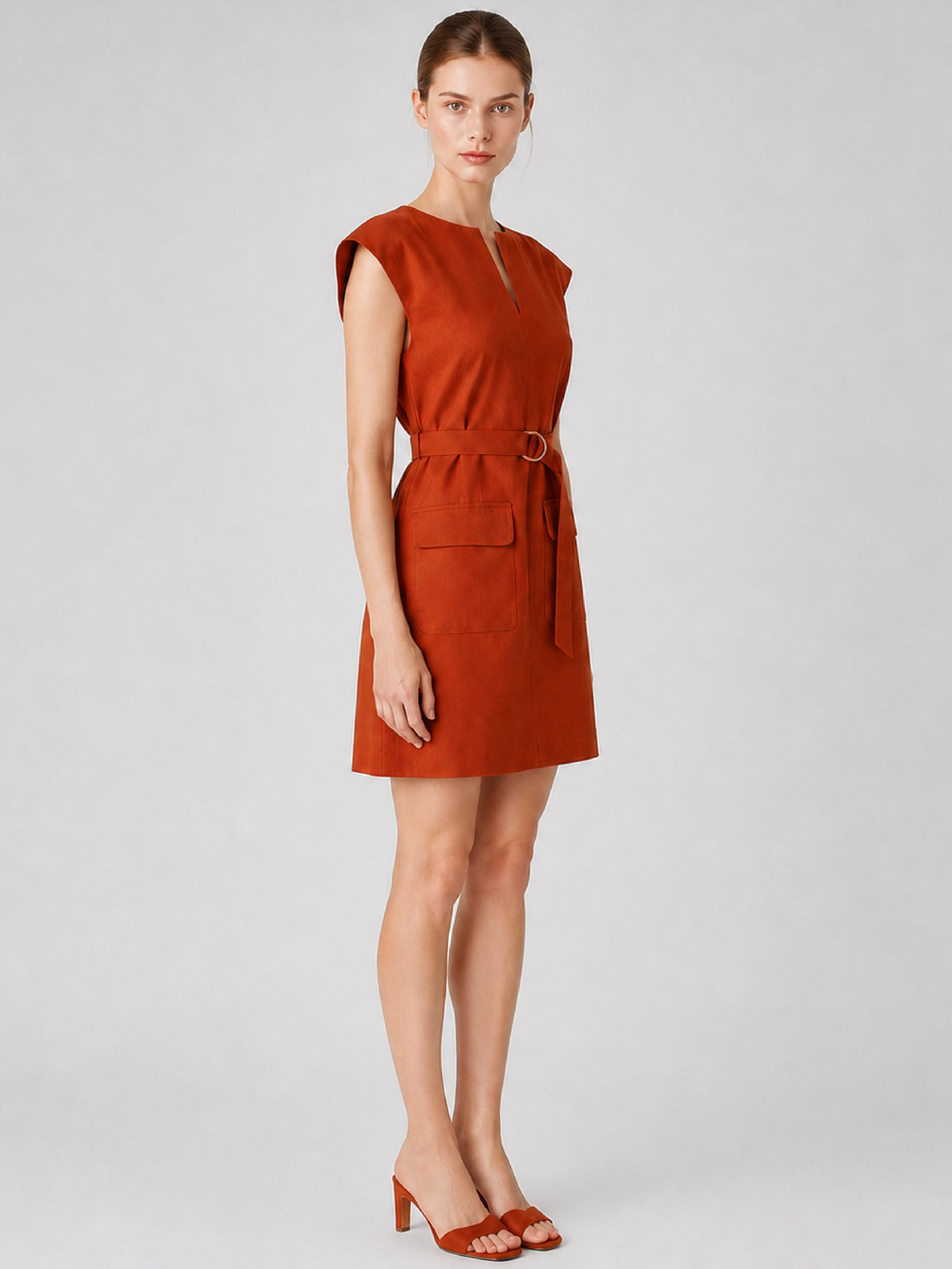 Vestido Corto Otoño Terracota