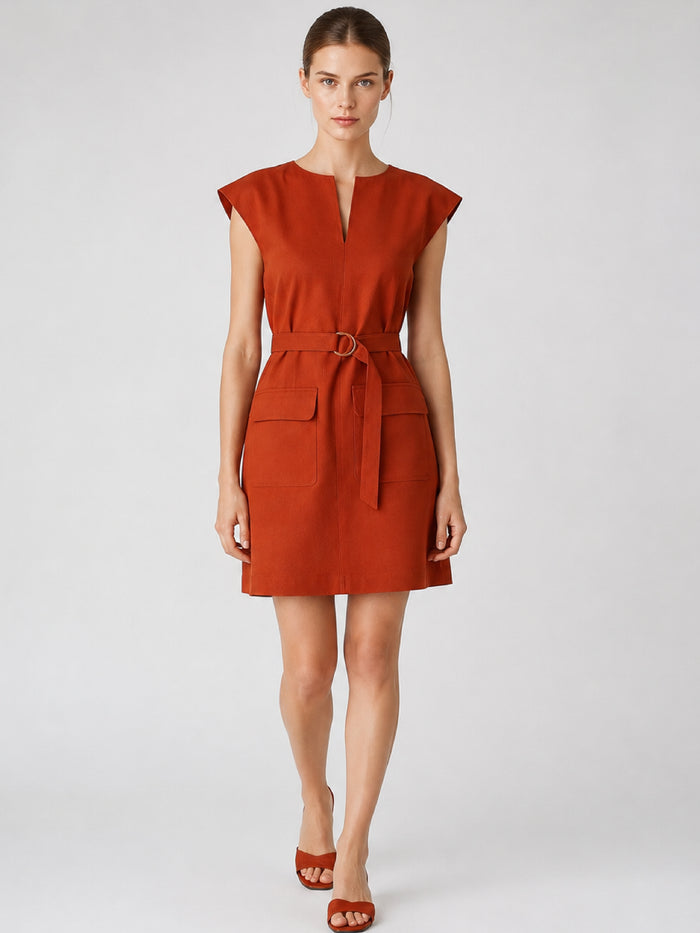 Vestido Corto Otoño Terracota