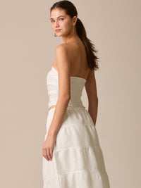 Blusa Strappless Solgy Blanco