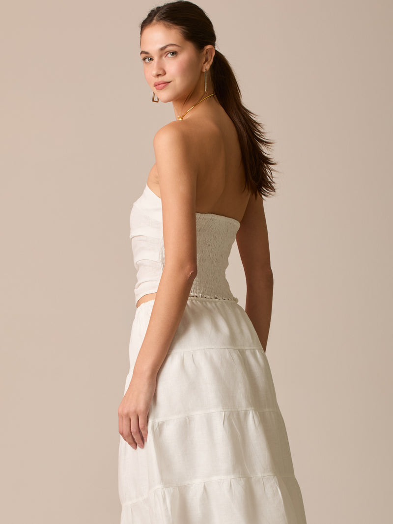 Blusa Strappless Solgy Blanco