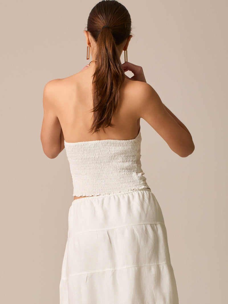 Blusa Strappless Solgy Blanco