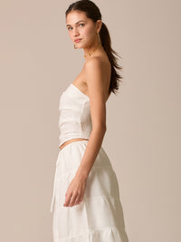 Blusa Strappless Solgy Blanco