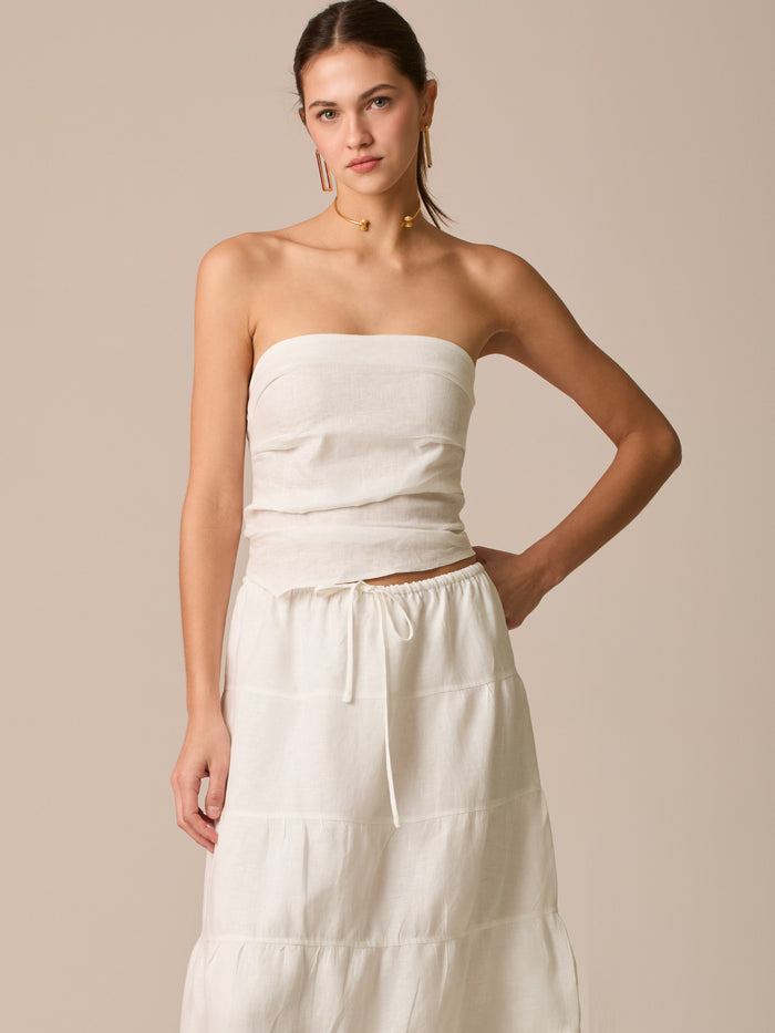 Blusa Strappless Solgy Blanco