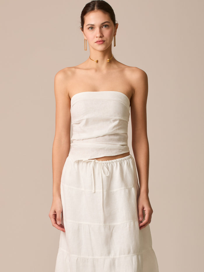 Blusa Strappless Solgy Blanco