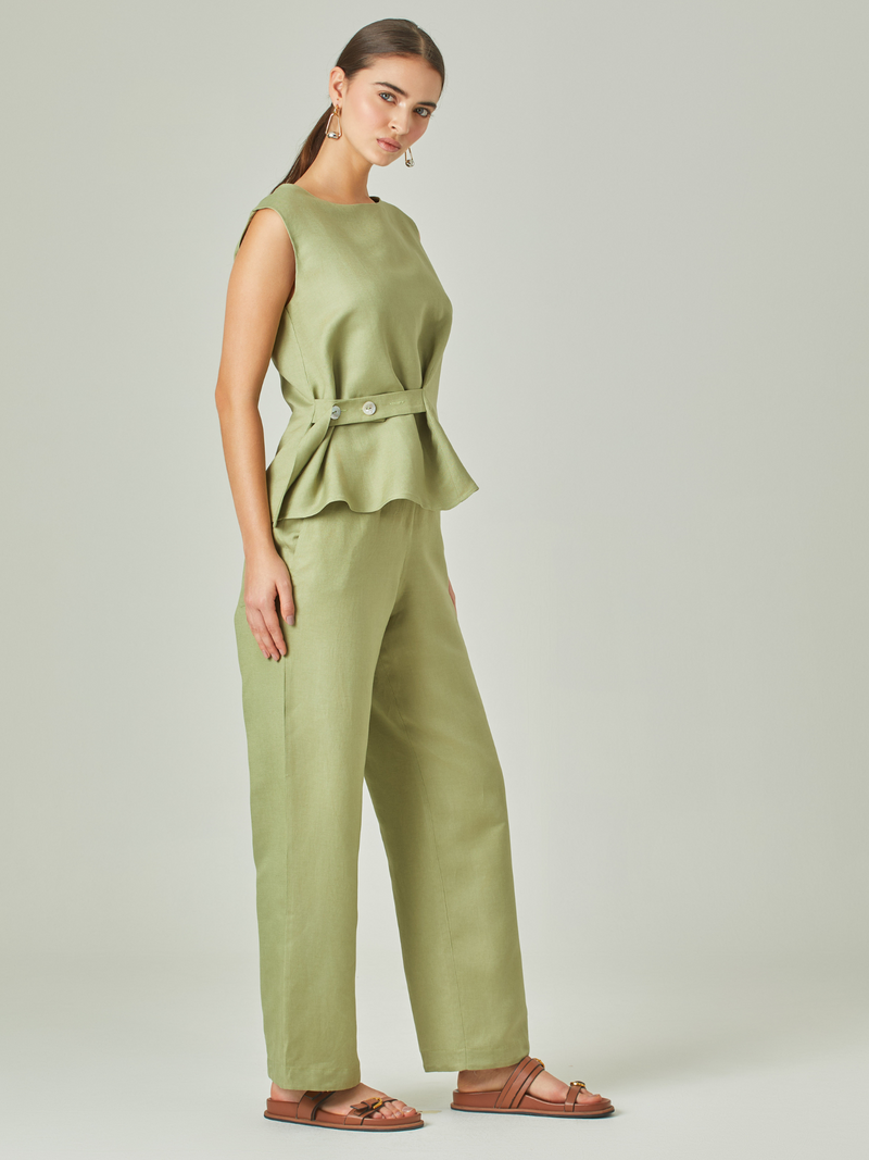 Pantalon Largo Macarella Verde