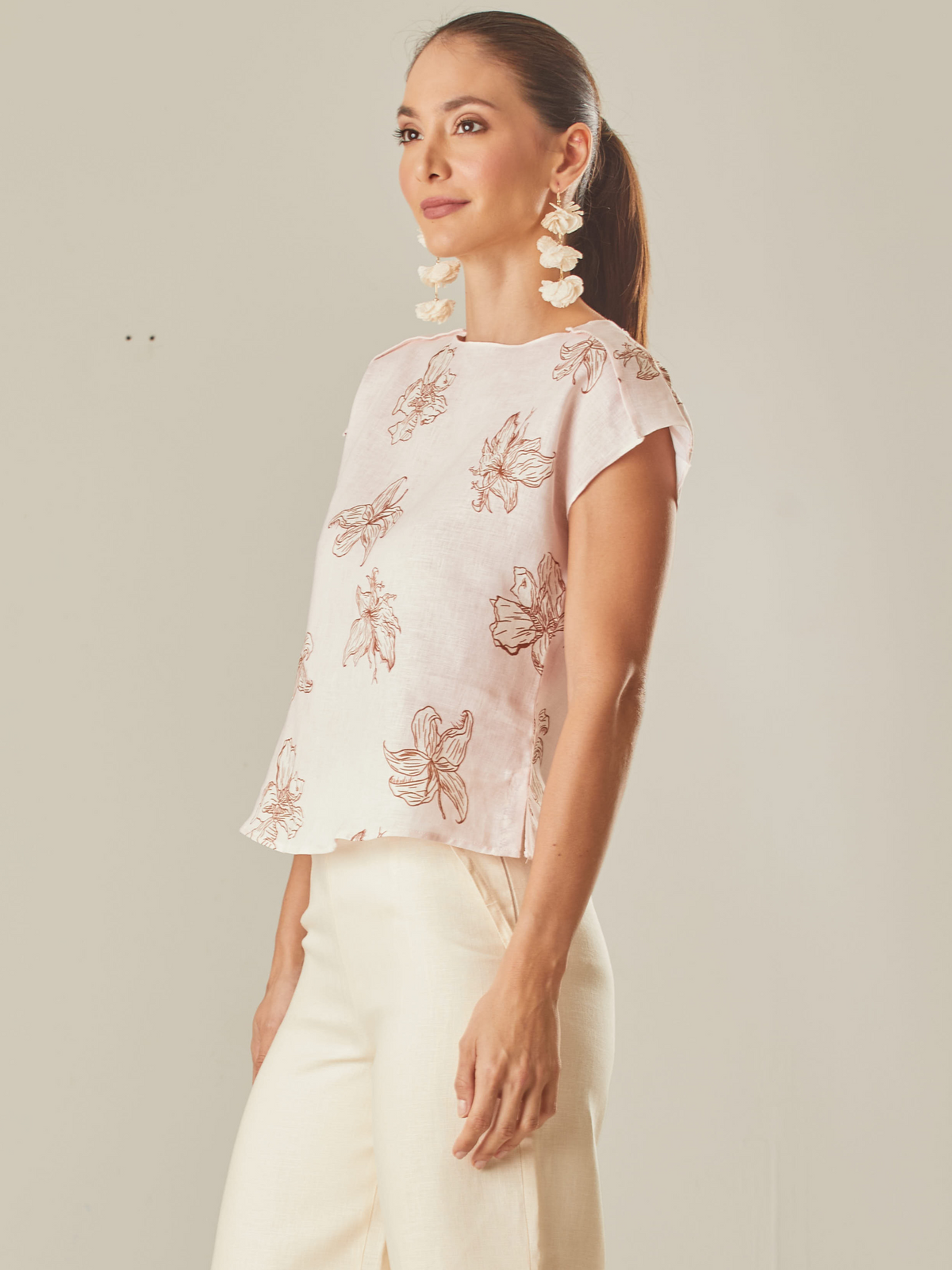 Blusa Virginia Blanco Perla