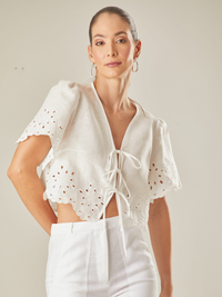 Blusa Florelia Blanco Perla