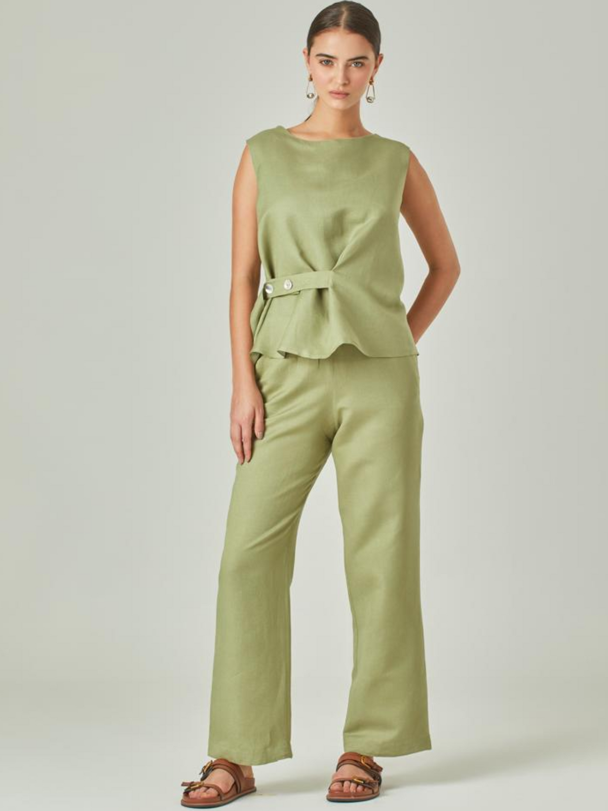 Pantalon Largo Macarella Verde