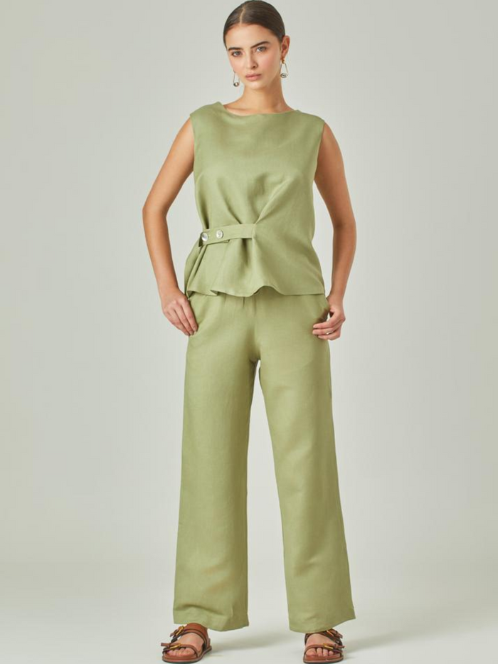 Pantalon Largo Macarella Verde