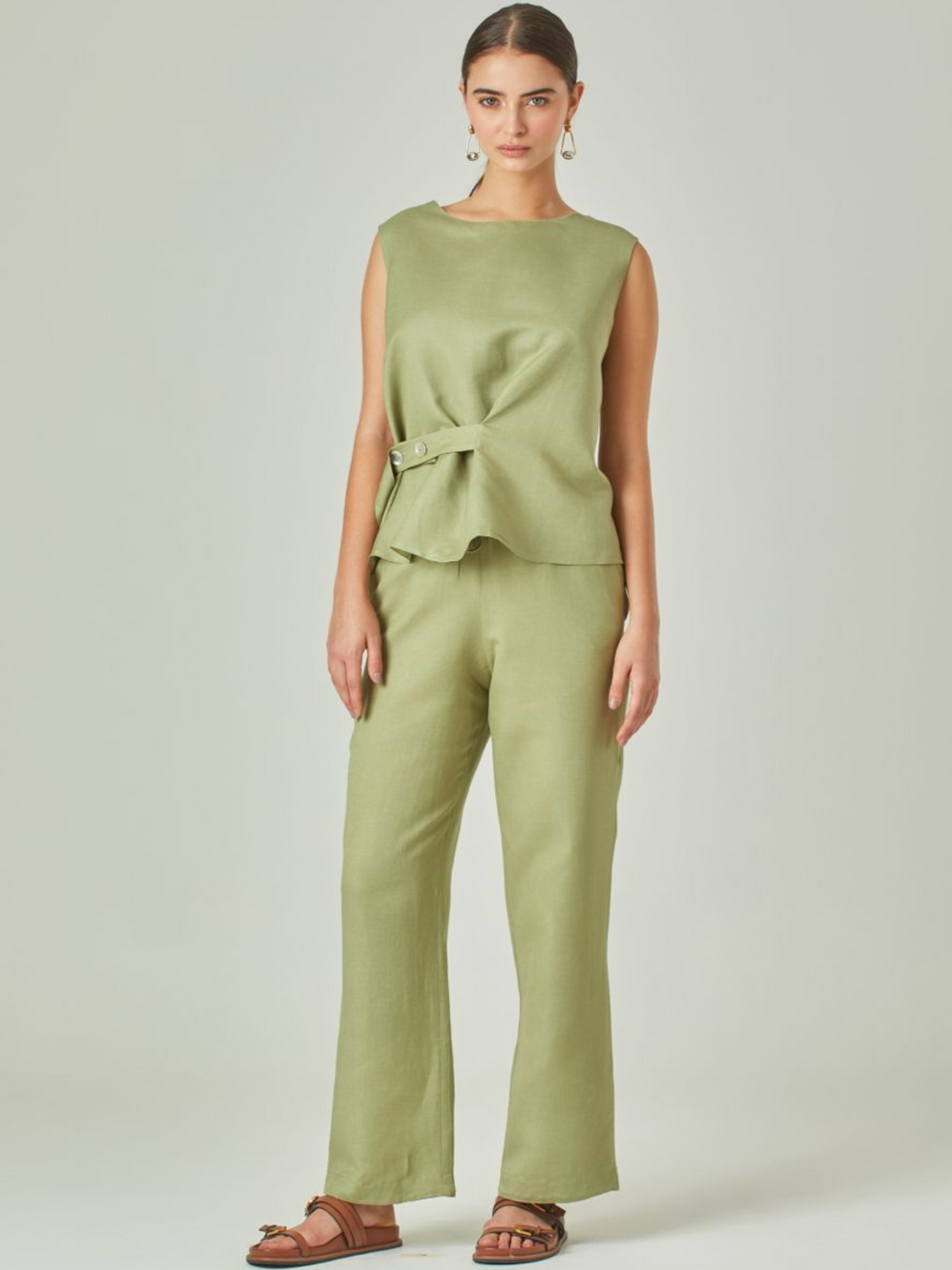 Pantalon Largo Macarella Verde