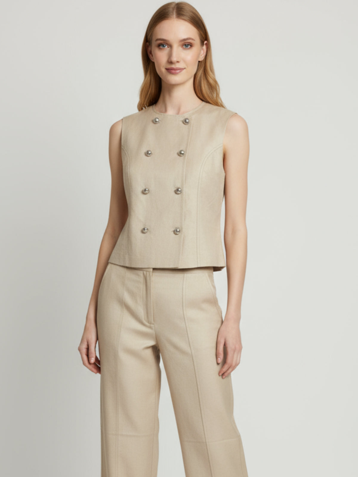 Blusa iona sin mangas color maiz 