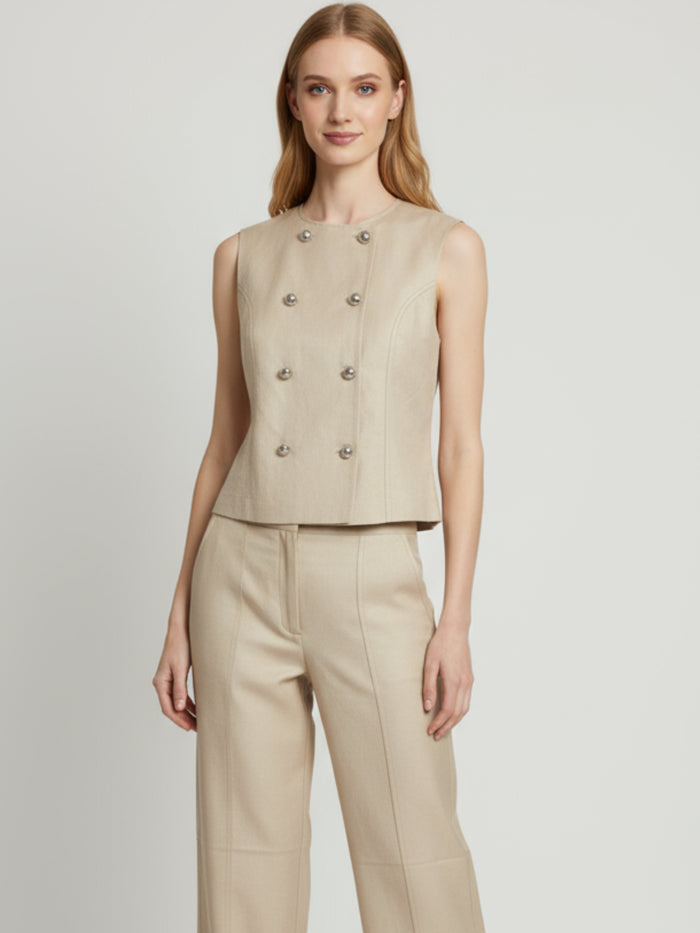 Blusa iona sin mangas color maiz 