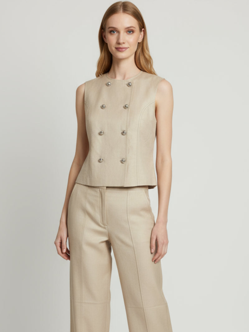 Blusa iona sin mangas color maiz 