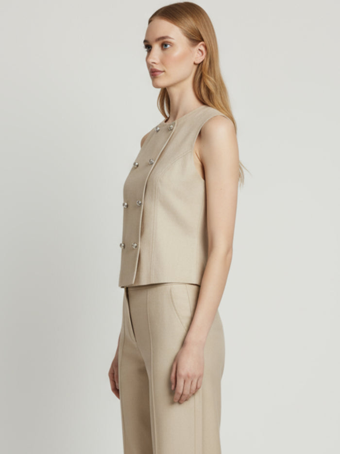 Blusa con botones delanteros en colores plateados