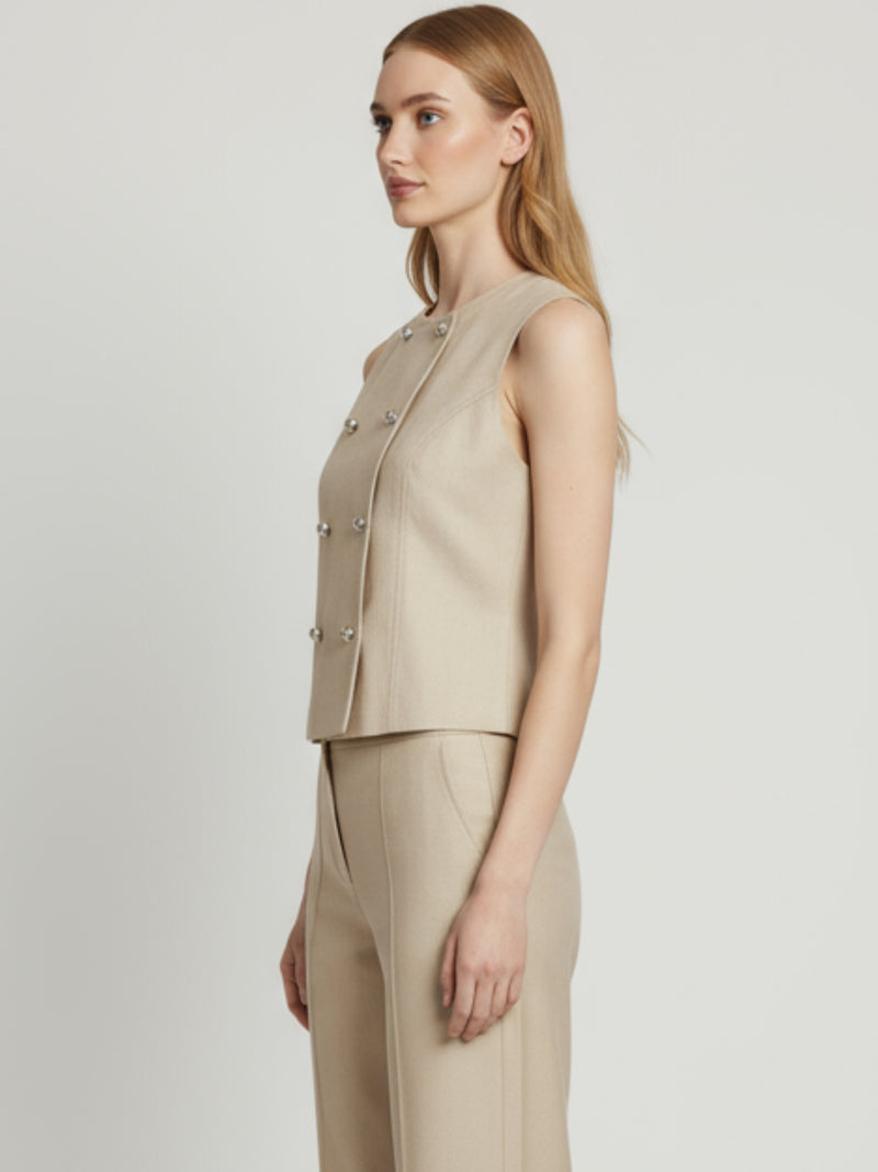 Blusa con botones delanteros en colores plateados