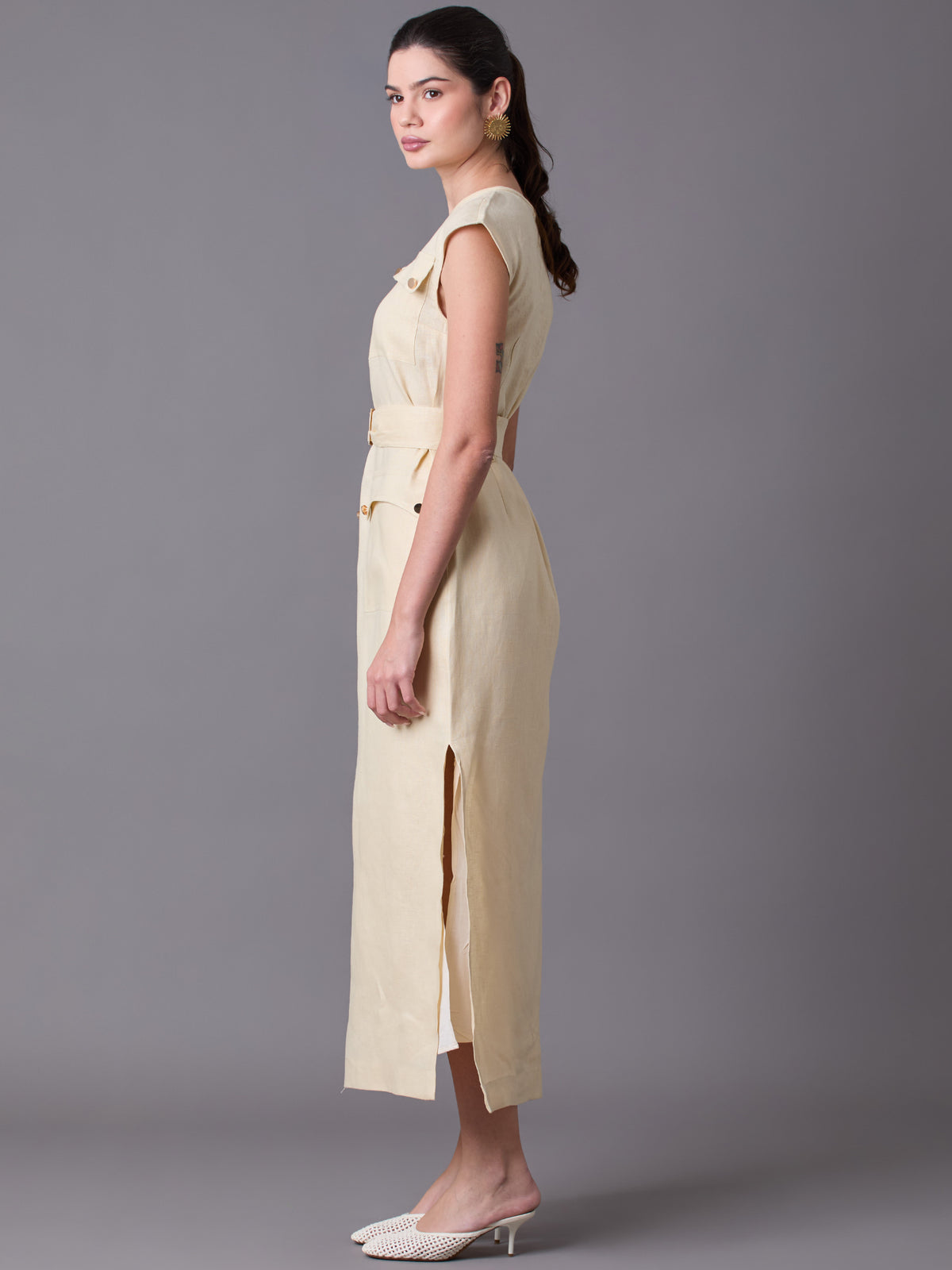 Adil Color Vestido Largo Adil Ivory -The Color Wear- Tienda Ropa Mujer