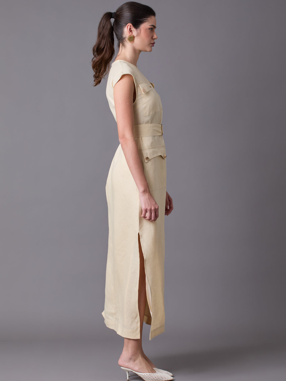 Adil Color Vestido Largo Adil Ivory -The Color Wear- Tienda Ropa Mujer