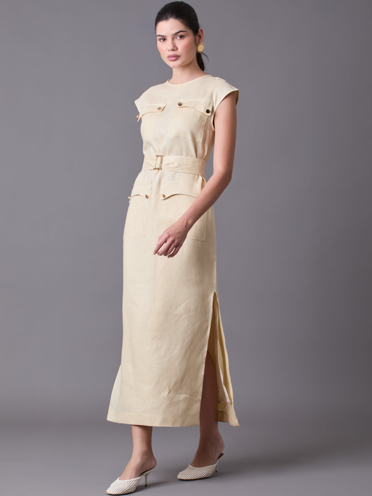 Adil Color Vestido Largo Adil Ivory -The Color Wear- Tienda Ropa Mujer