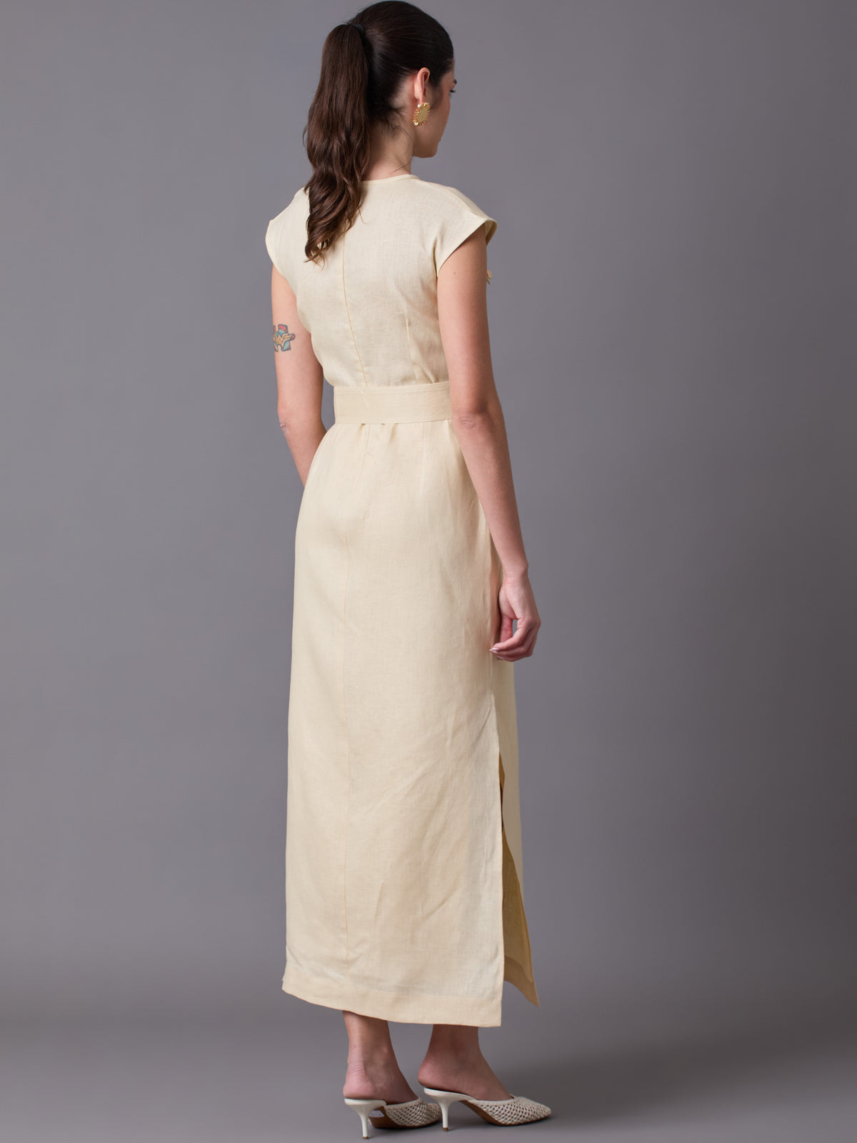 Adil Color Vestido Largo Adil Ivory -The Color Wear- Tienda Ropa Mujer