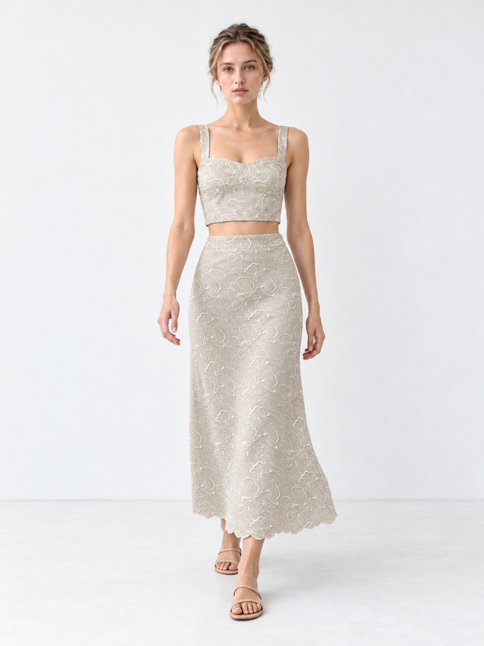 Falda Larga Idalia Ivory
