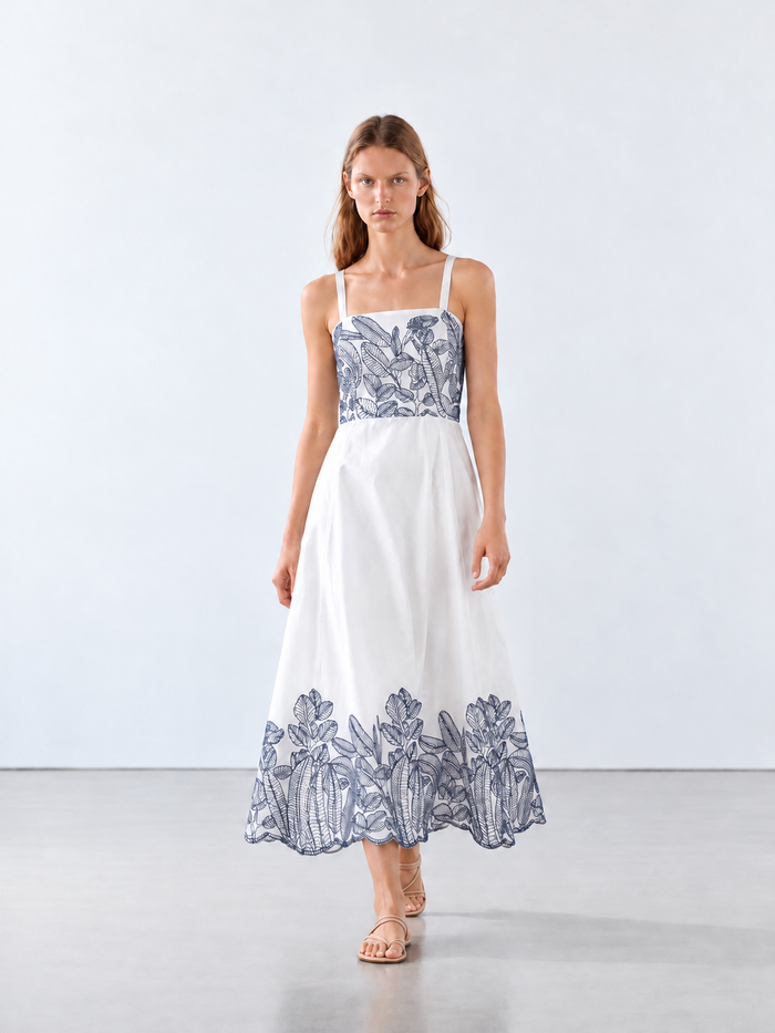 Vestido Largo Areia Azul