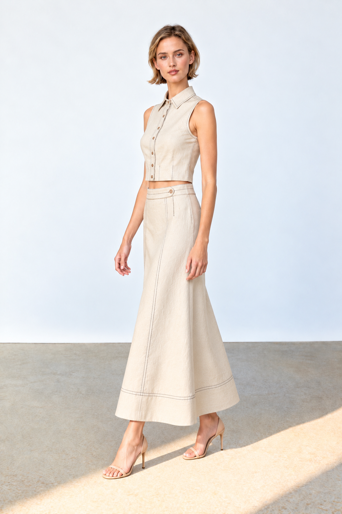 Falda Larga Zolu Ivory