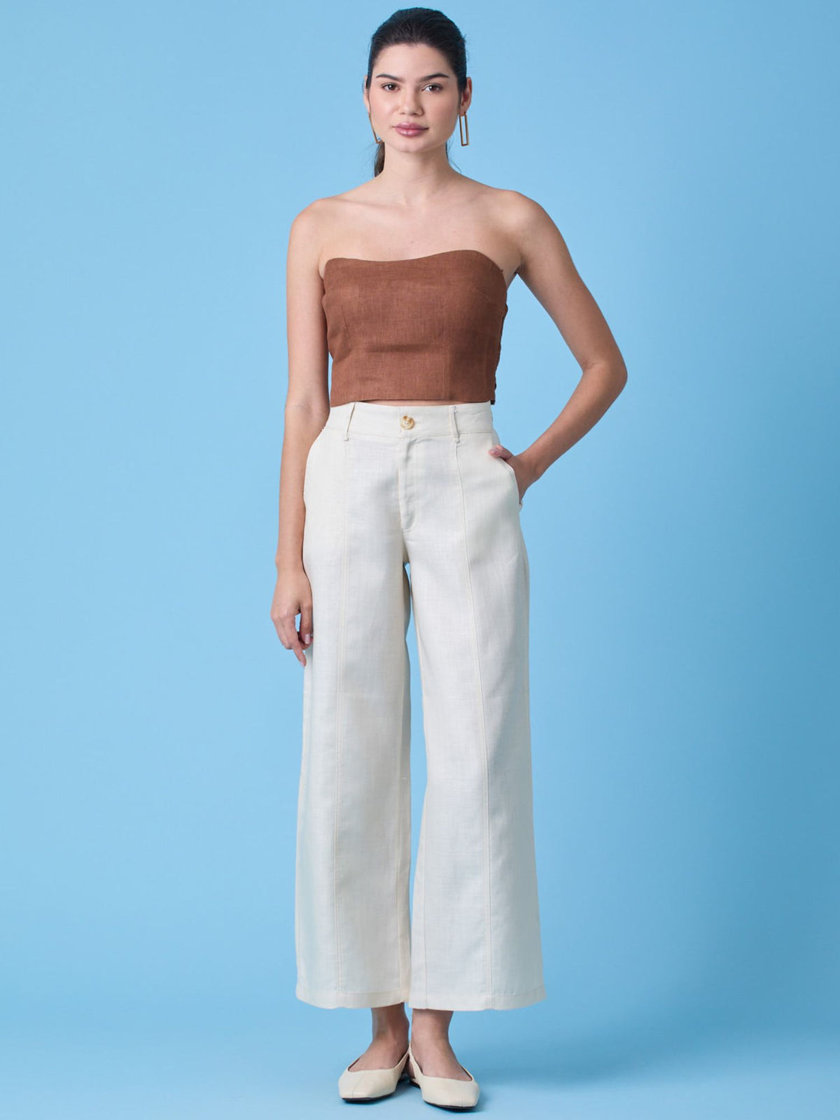 Pantalon Largo Jonie Ivory