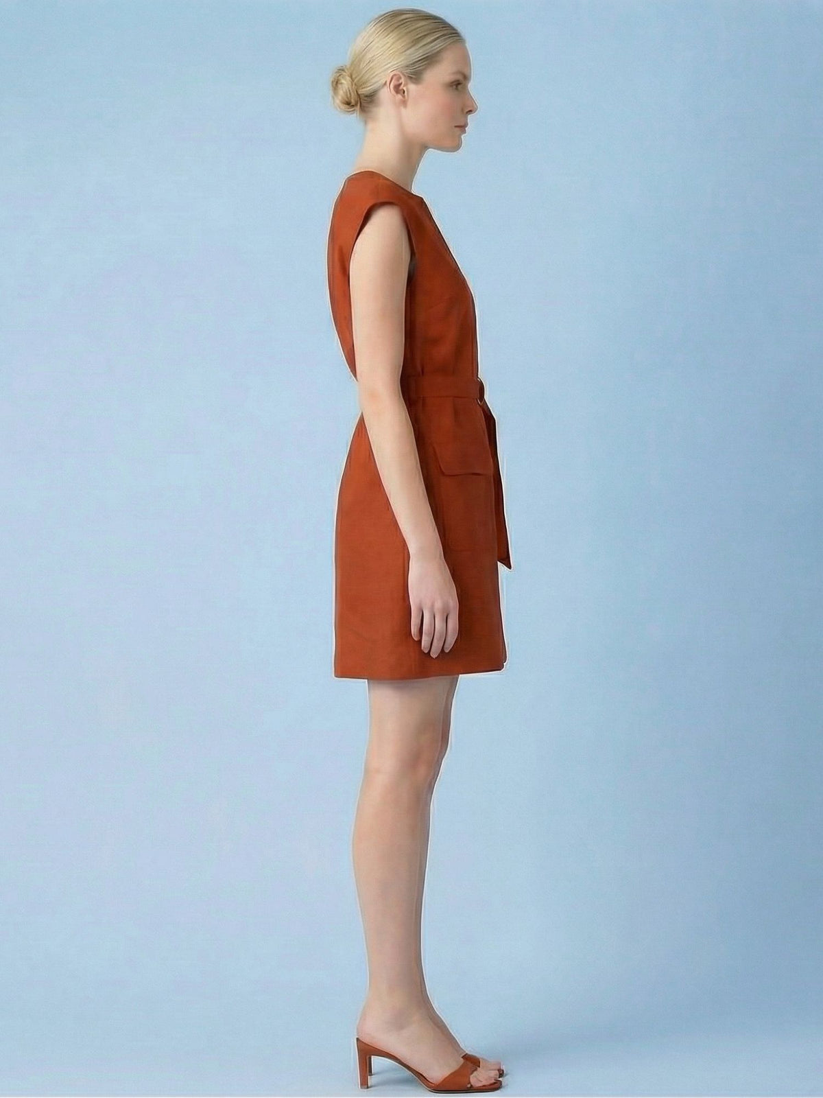 Vestido Corto Otoño Terracota