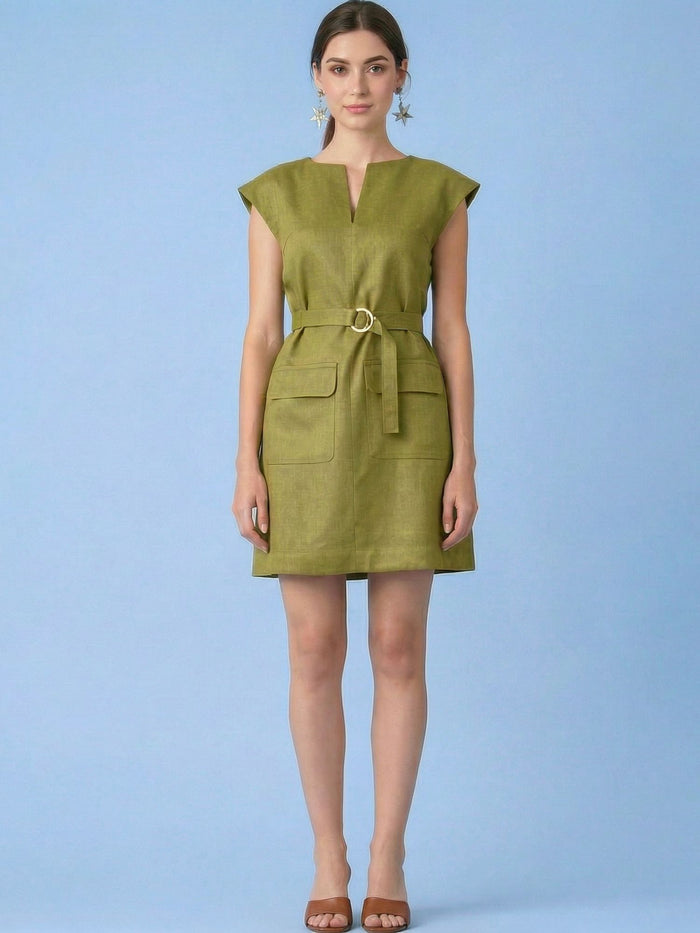 Vestido Corto Otoño Olivo