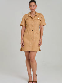 Vestido Corto Lavanda Camel