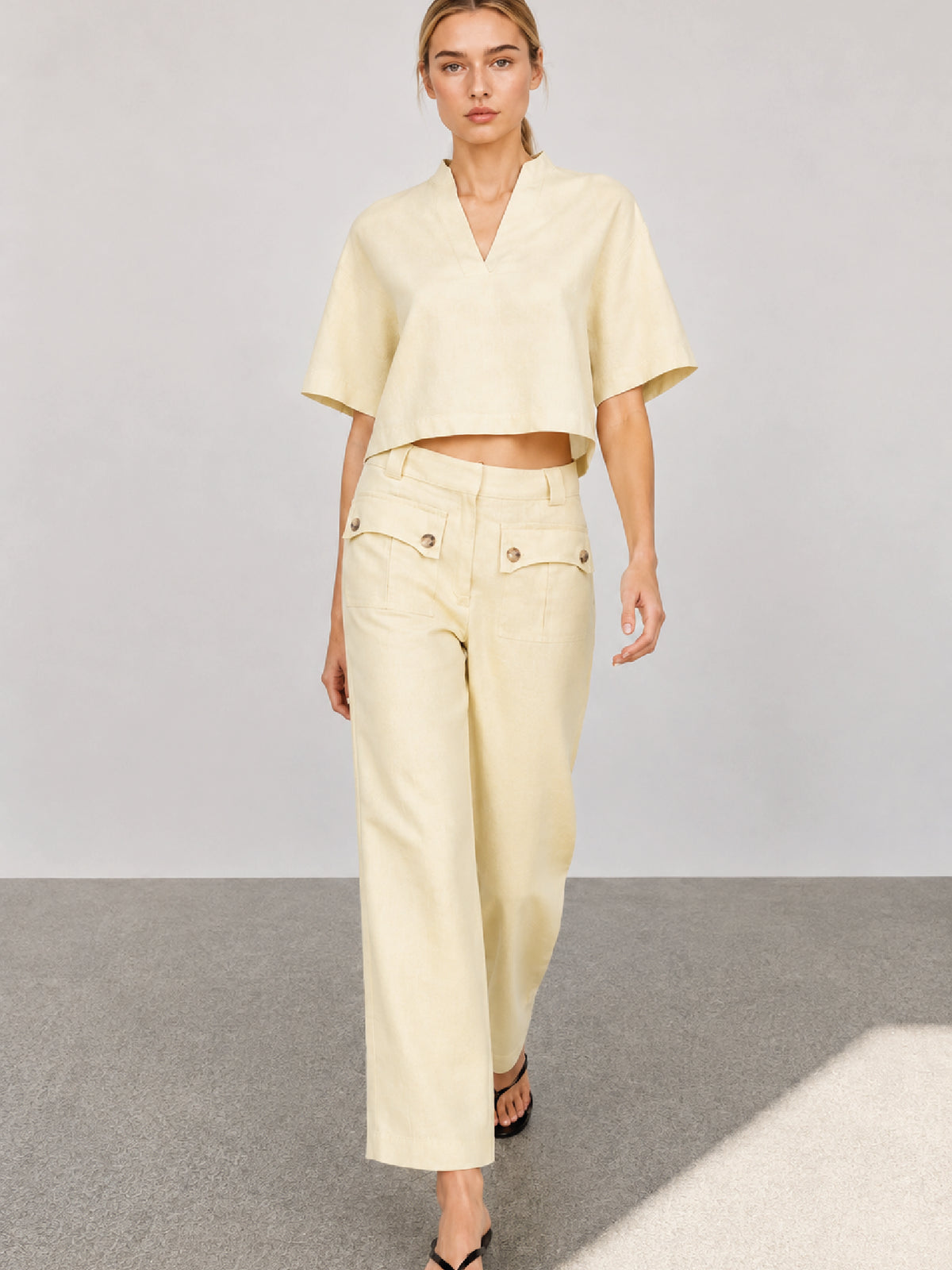 Pantalon Largo Hadria Crema