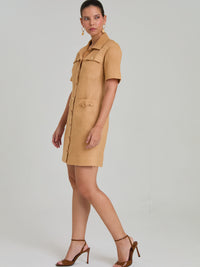 Vestido Corto Lavanda Camel