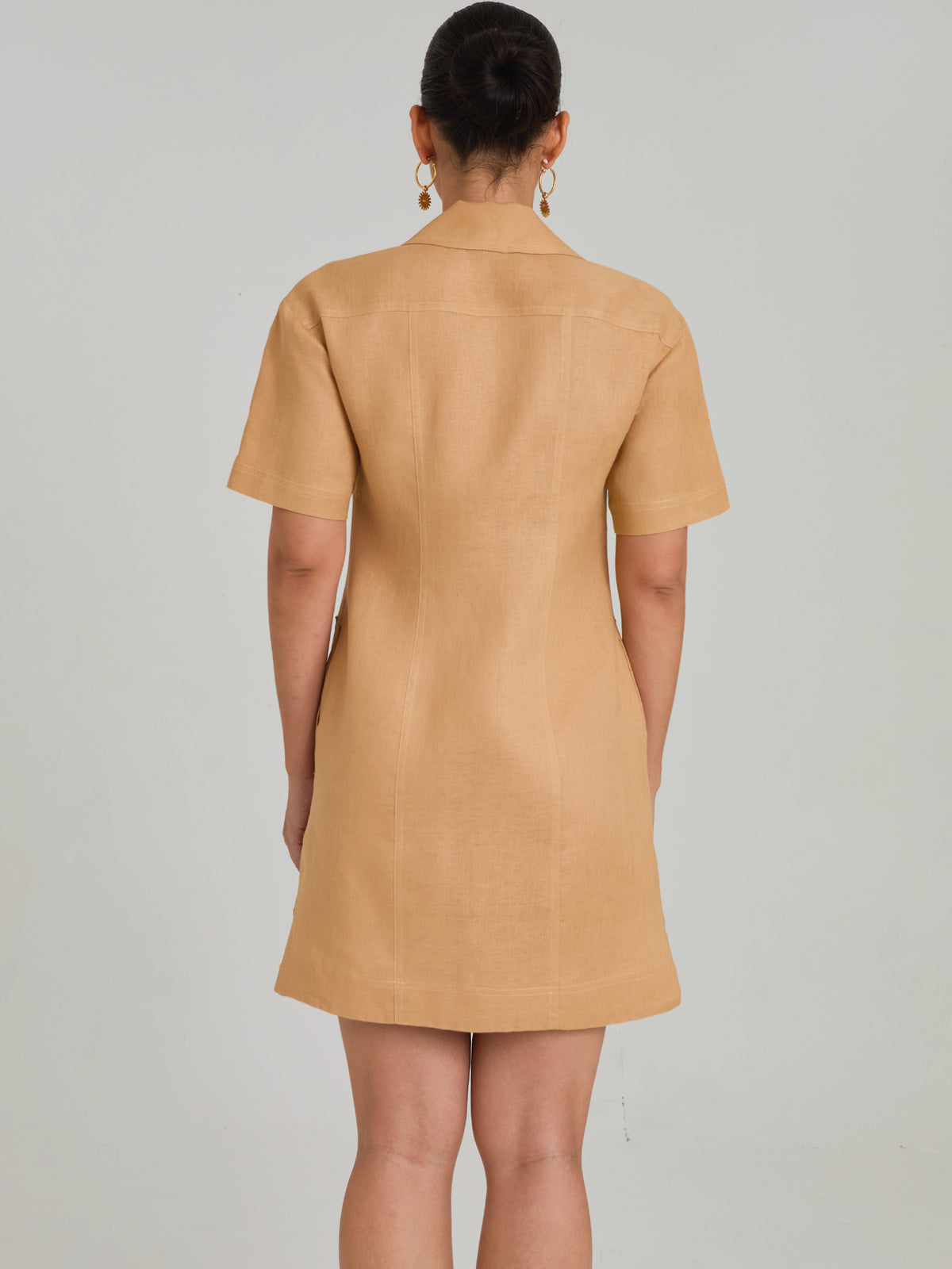 Vestido Corto Lavanda Camel