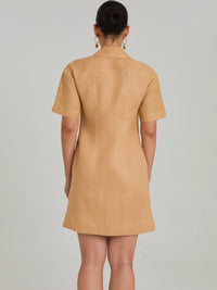 Vestido Corto Lavanda Camel
