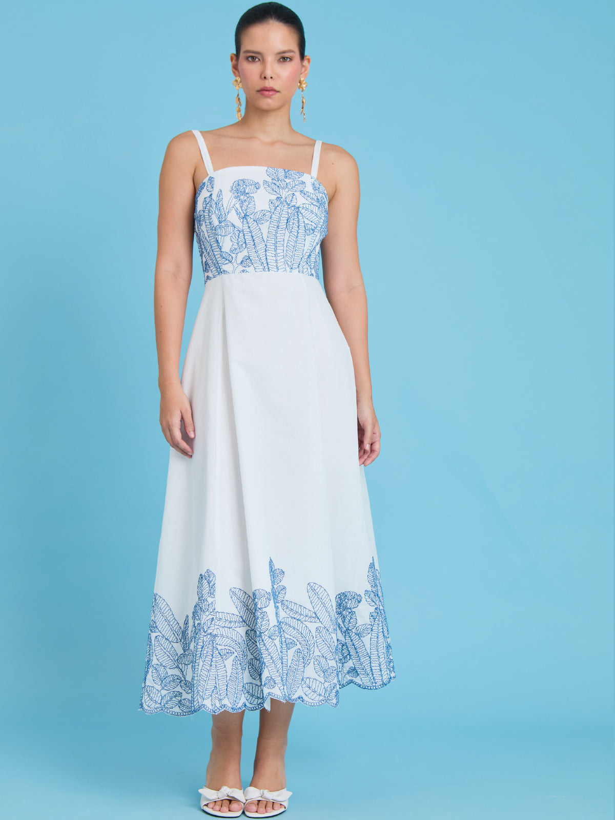 Vestido Largo Areia Azul
