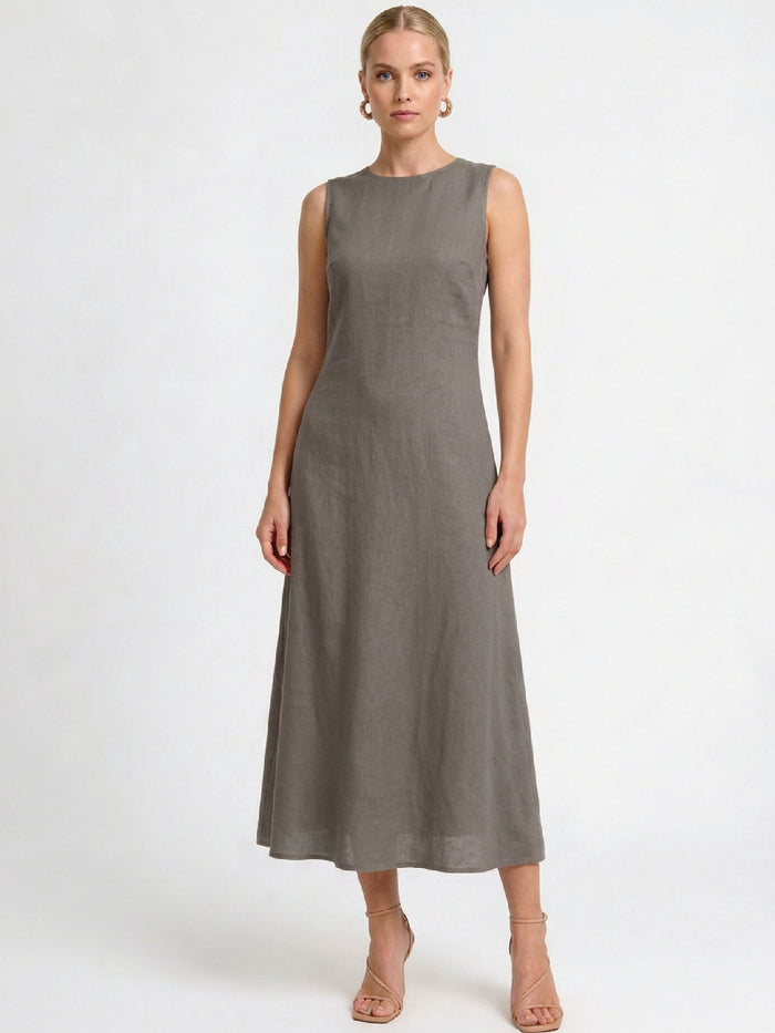 Vestido Largo Darnella Taupe