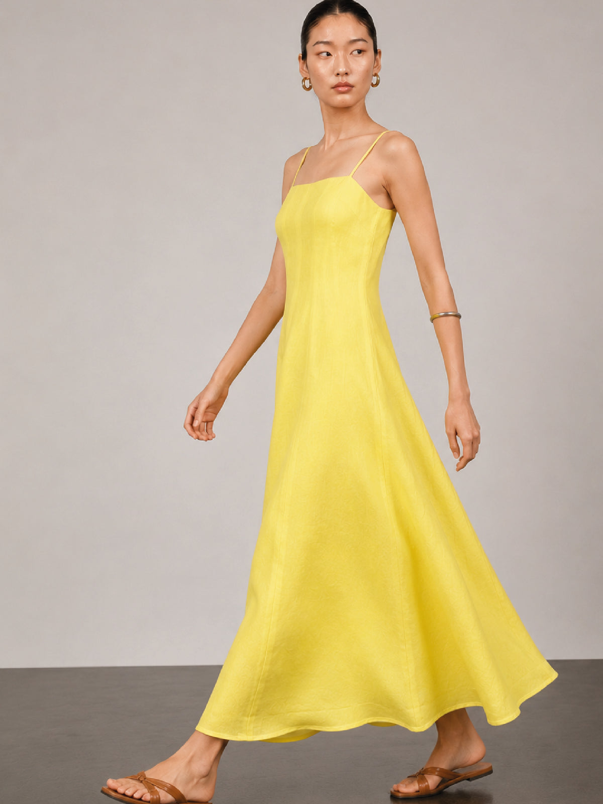 Vestido Largo Beca Amarillo