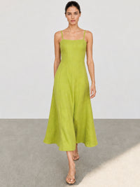 Vestido Largo Beca Verde