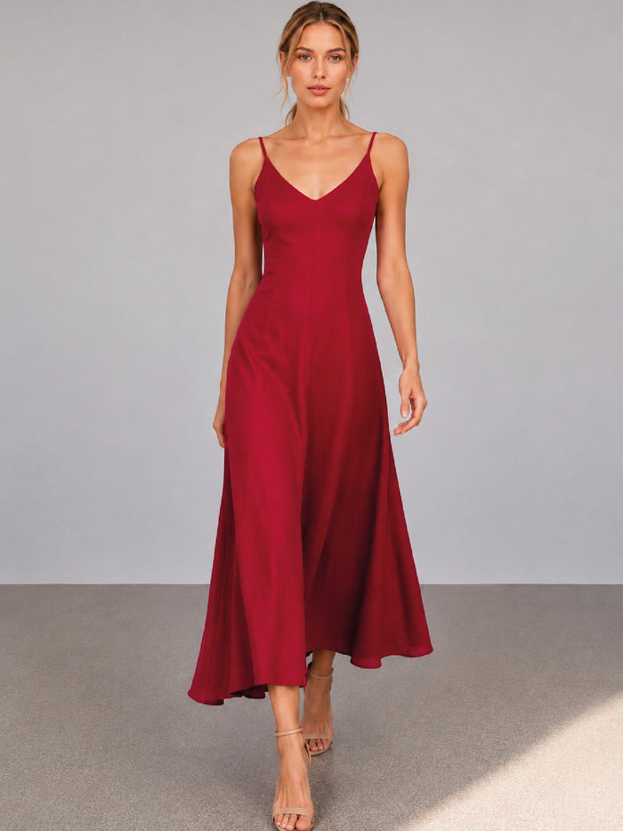 Vestido Largo Loto Rojo