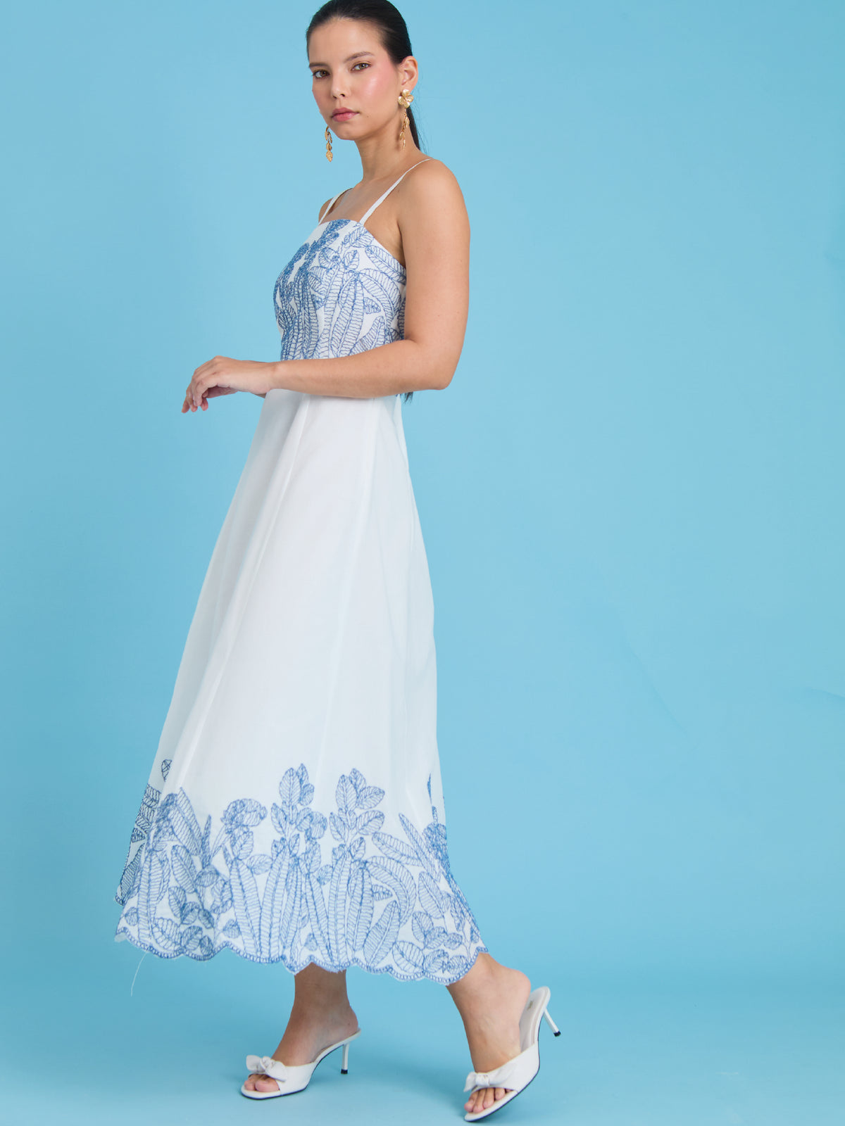 Vestido Largo Areia Azul