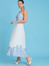Vestido Largo Areia Azul