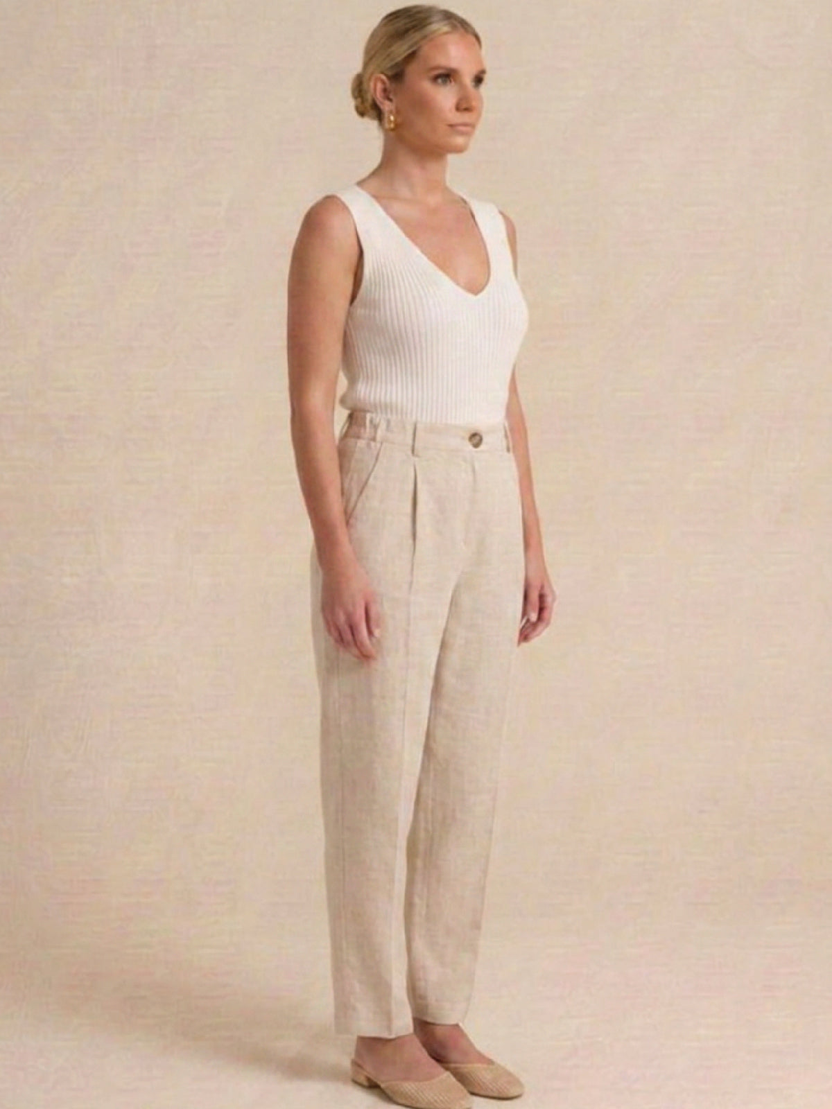Pantalón Largo Marlo Crema