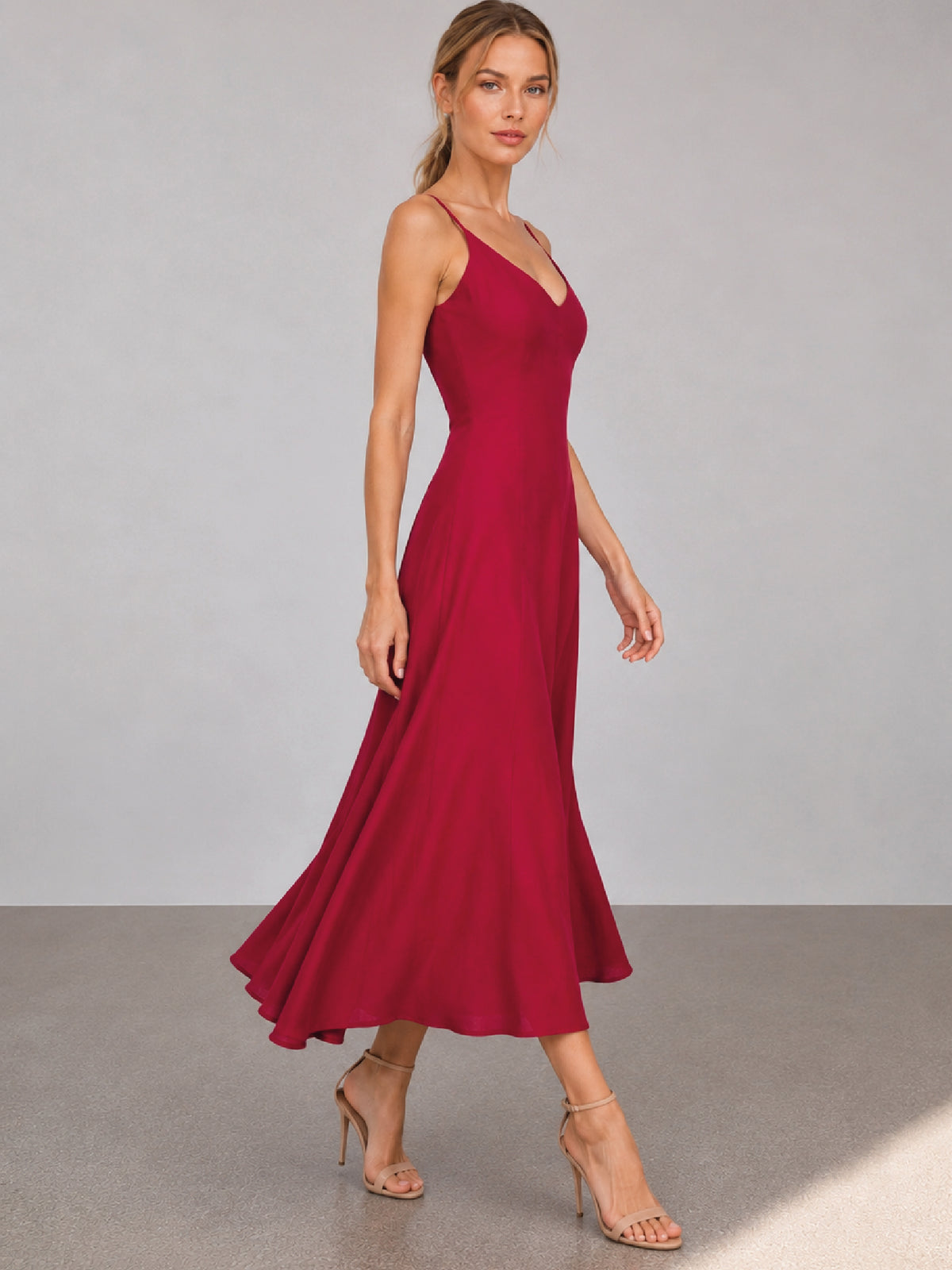 Vestido Largo Loto Rojo