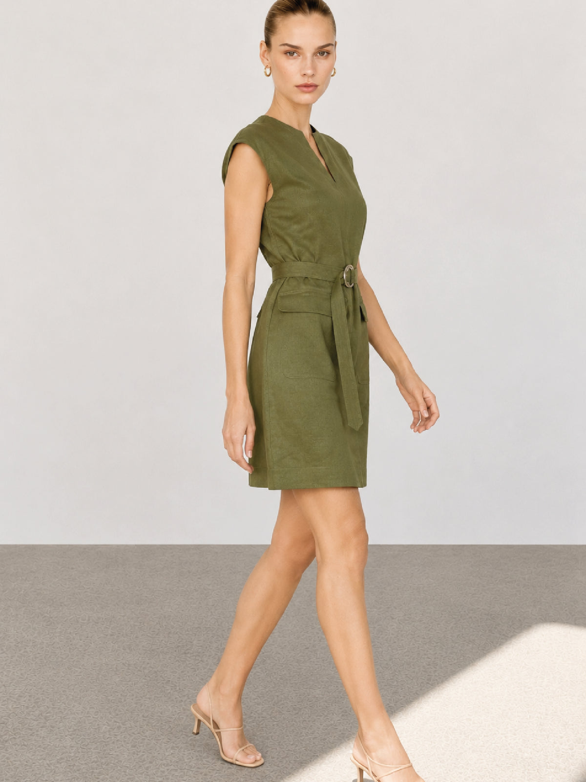 Vestido Corto Otoño Olivo