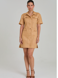 Vestido Corto Lavanda Camel