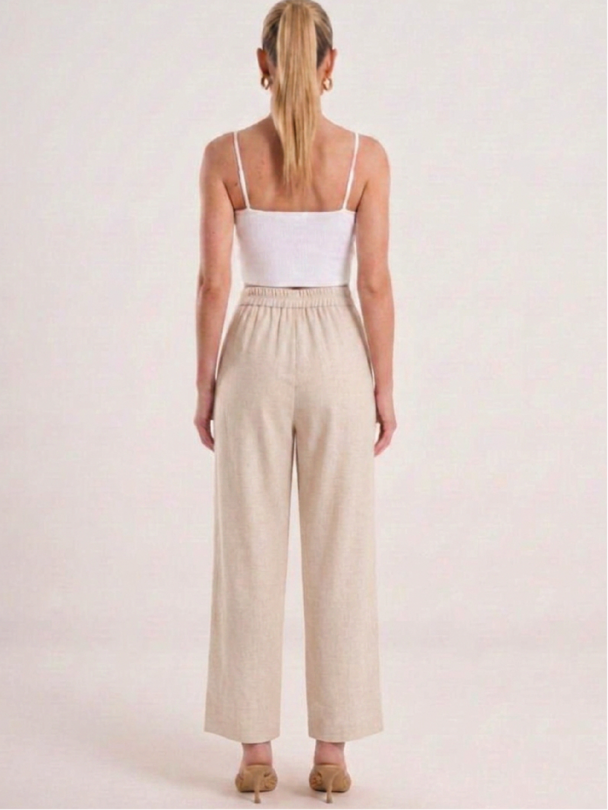 Pantalón Largo Estructura Beige