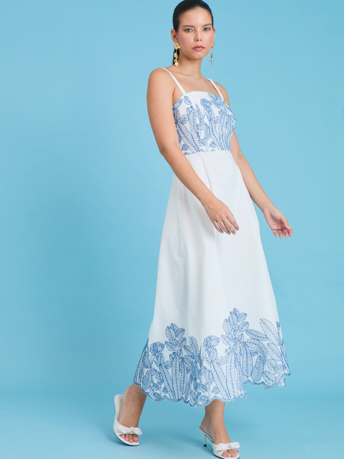Vestido Largo Areia Azul