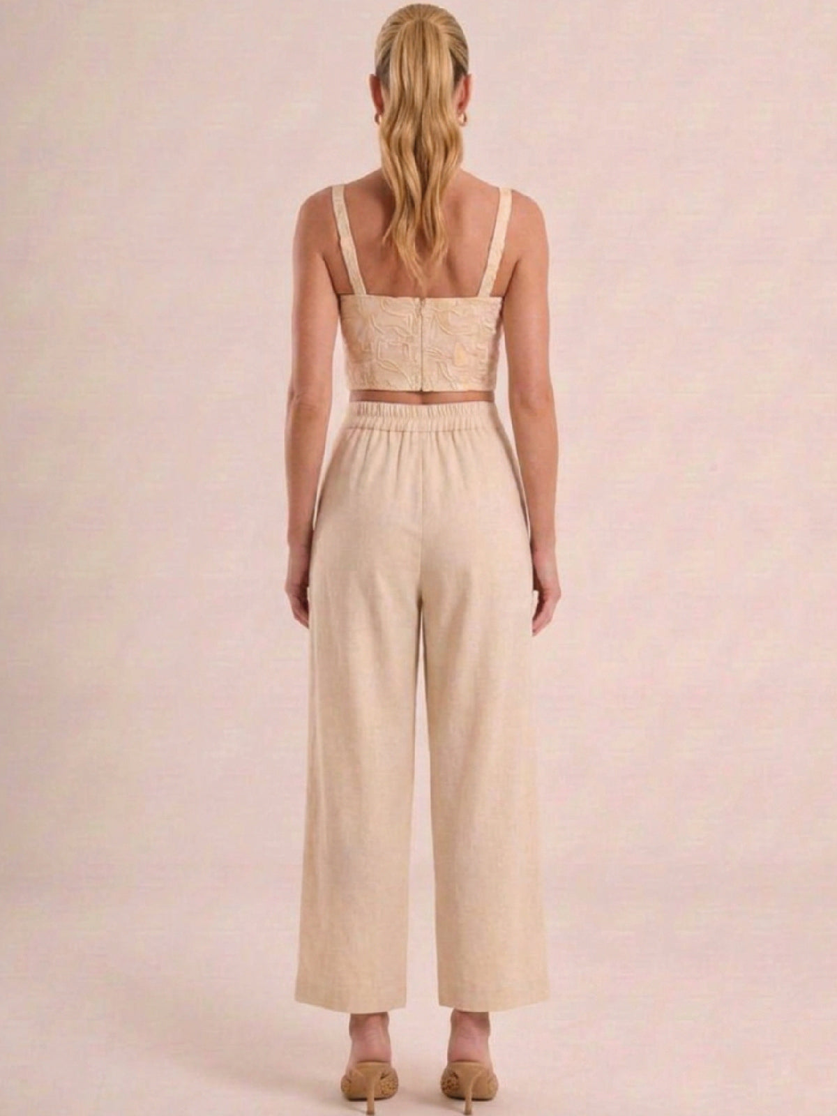 Pantalón Largo Estructura Beige